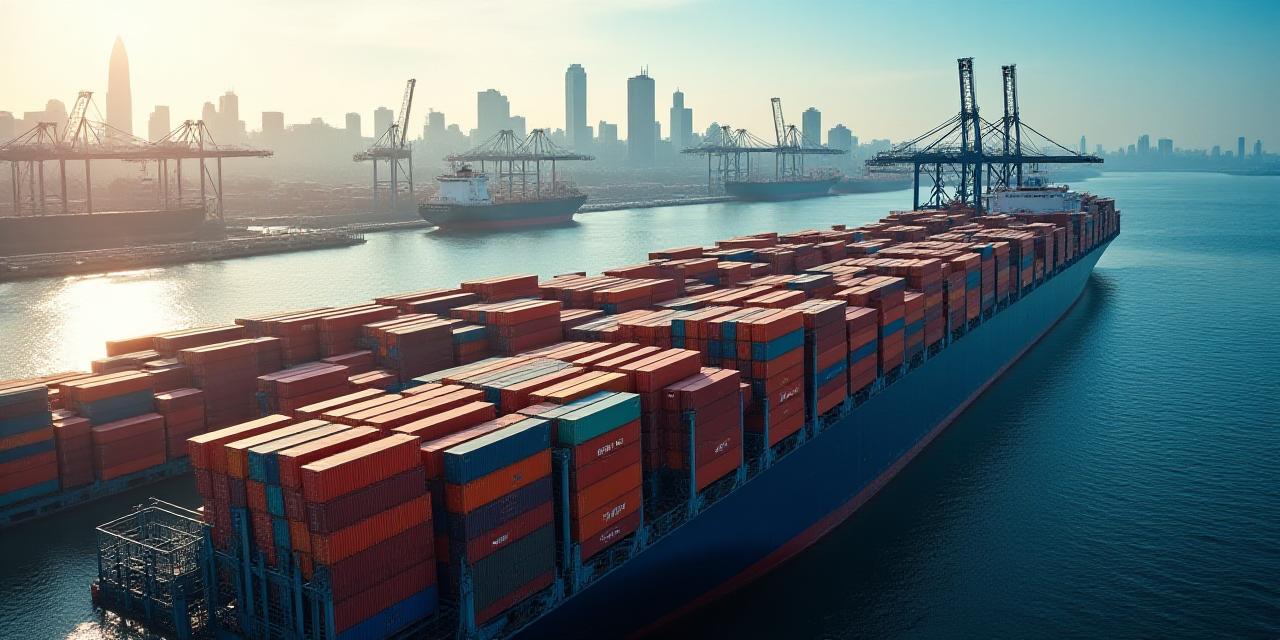 Global maritime trade hub in New York harbor